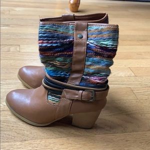 Francesca’s Multi Colored Heeled Boots